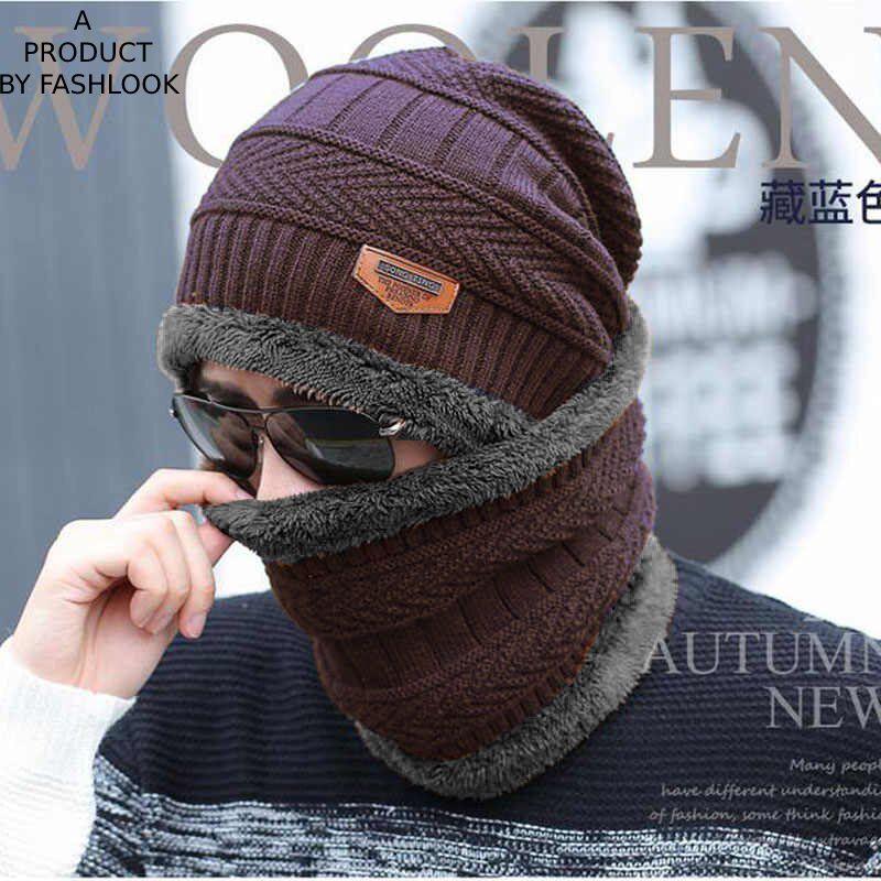 Men Woolen Cap with Face Cover