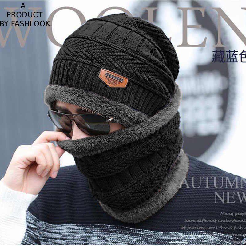 Men Woolen Cap with Face Cover